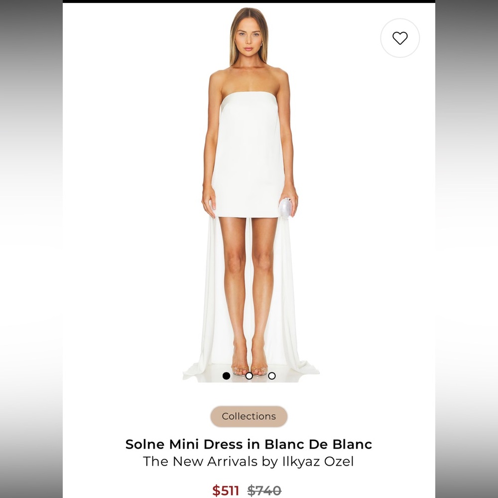 Strapless White Silk High-Low Dress